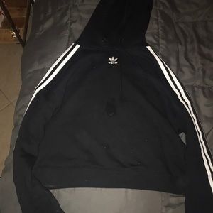 Cropped black adidas hoodie